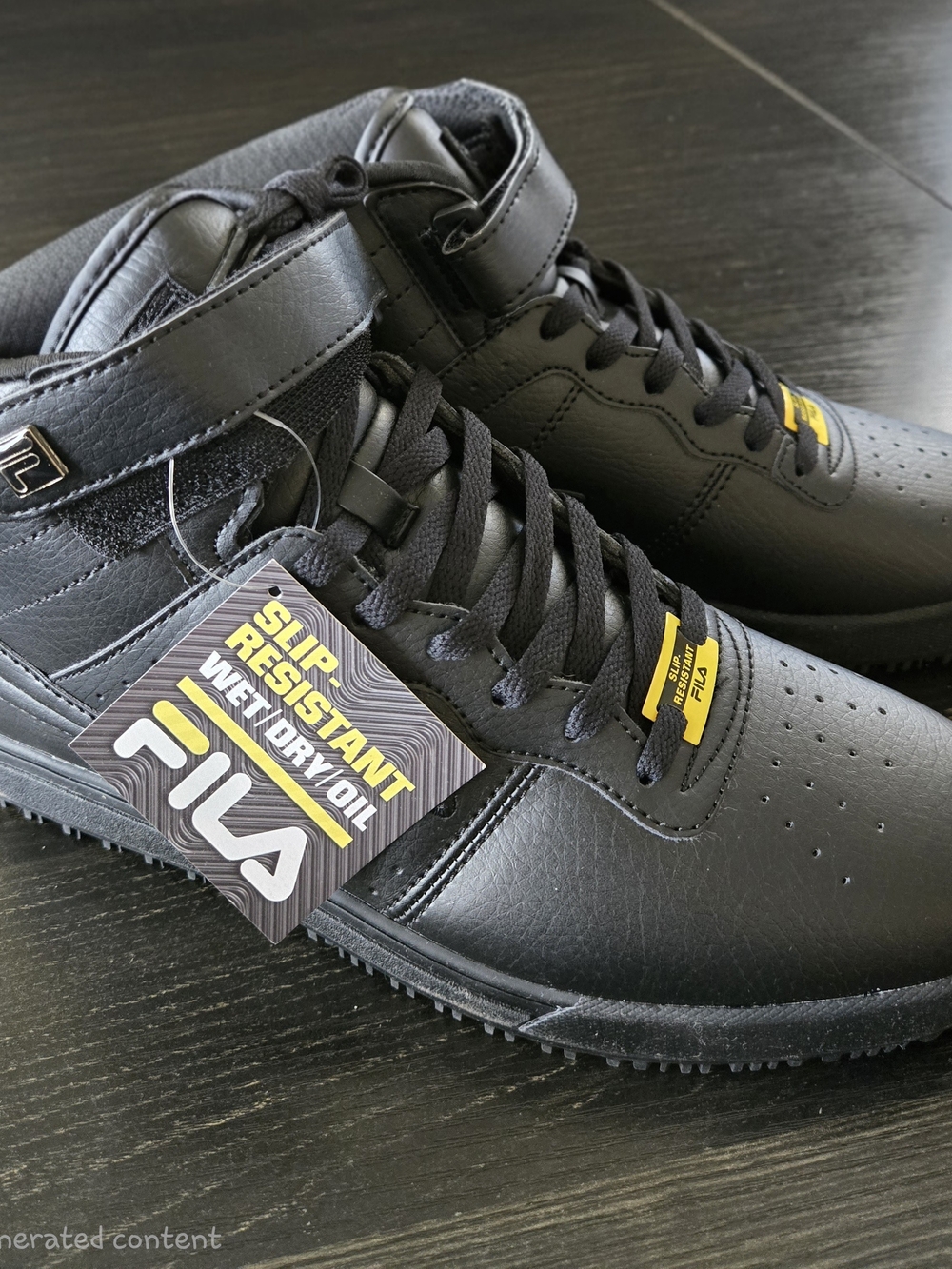 FILA Men's Black High-Top Slip-Resistant Sneaker